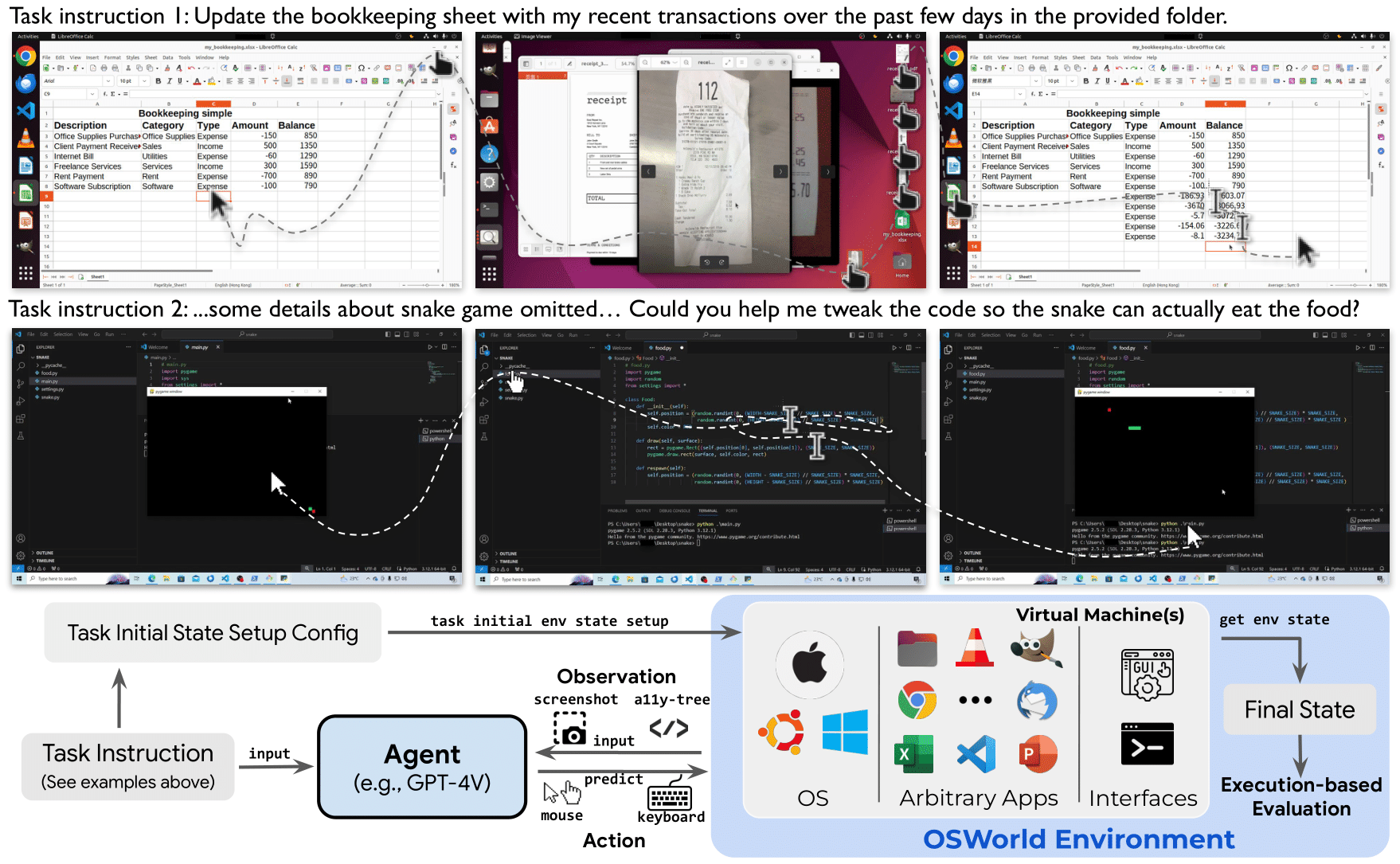 OSWorld: Benchmarking Multimodal Agents for Open-Ended Tasks in Real Computer Environments